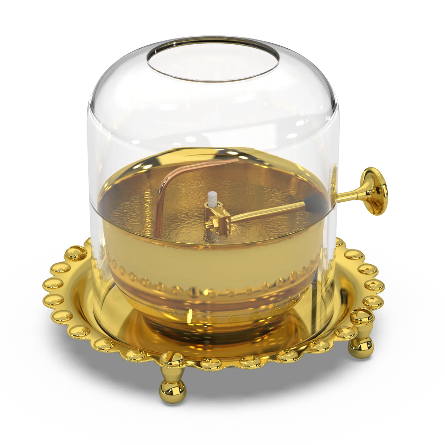 premium Brass Akhand Diya with Borosilicate Glass