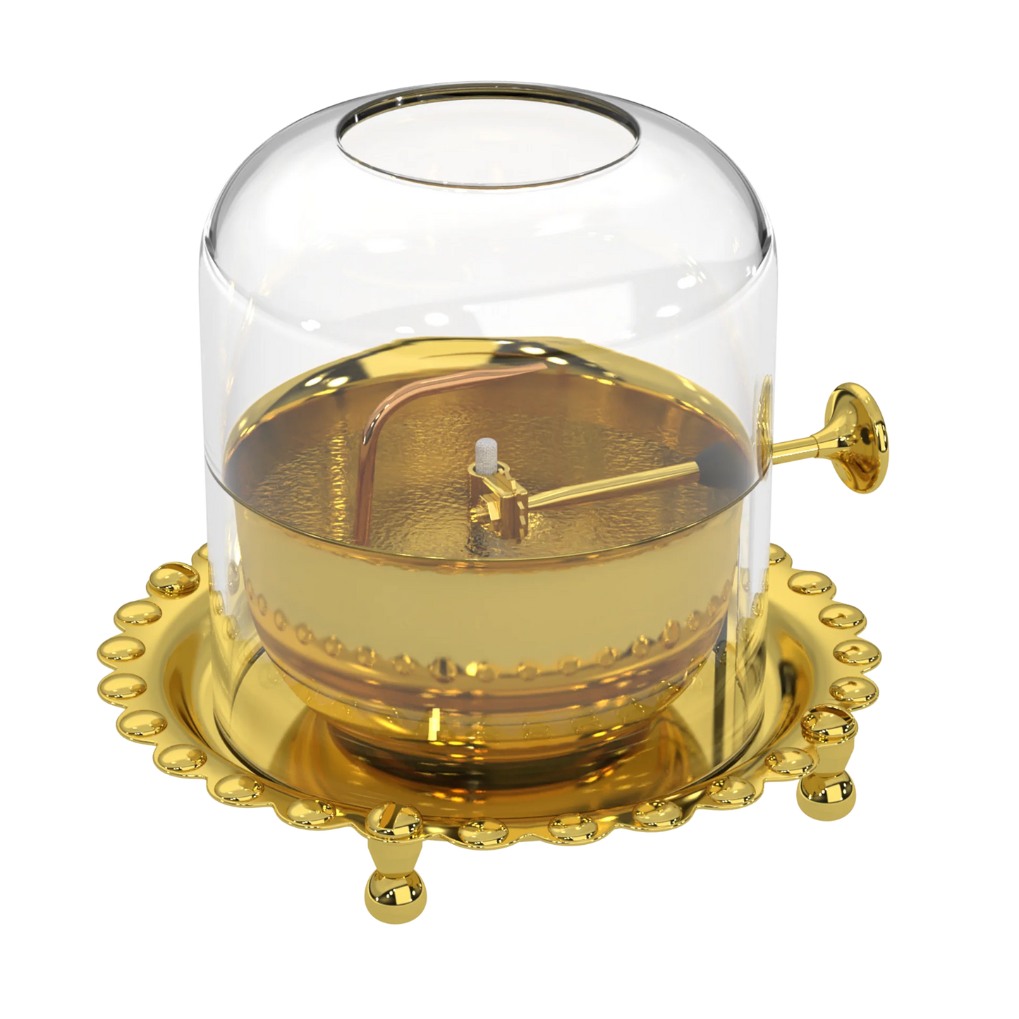 premium Brass Akhand Diya with Borosilicate Glass