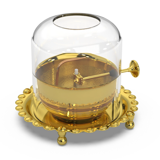 premium Brass Akhand Diya with Borosilicate Glass