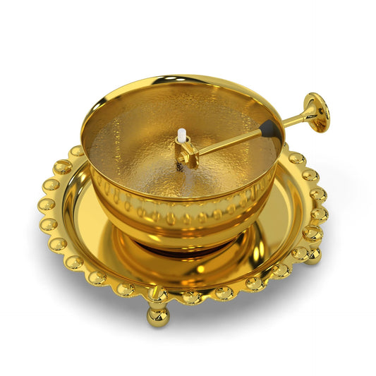 premium Brass Akhand Diya with Borosilicate Glass