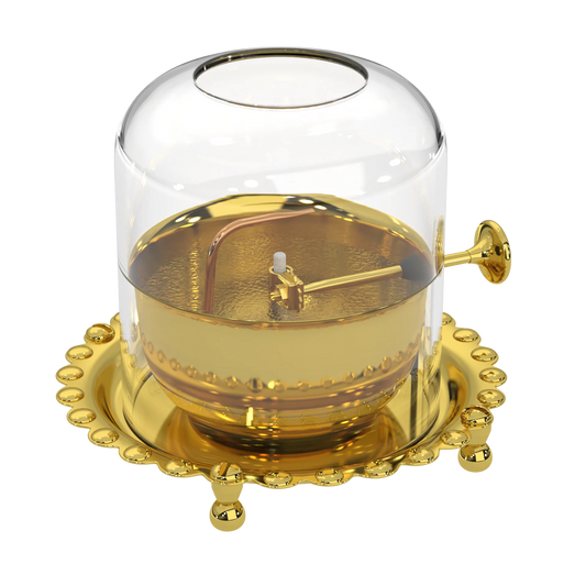 premium Brass Akhand Diya with Borosilicate Glass