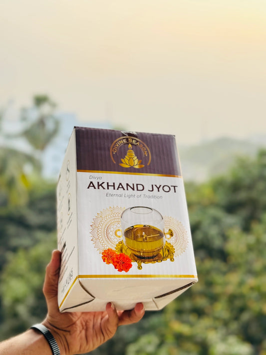 premium Brass Akhand Diya with Borosilicate Glass